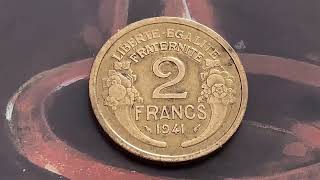 LOOK FOR THIS RARE AND VALUE 2 FRANCH FRANCS 1941 🤑👌 [upl. by Ahsiloc84]