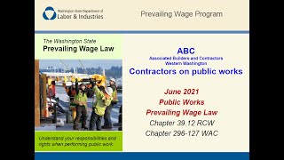 WA Labor and Industries 06 17 21 Public Works Prevailing Wage Law [upl. by Maurise440]