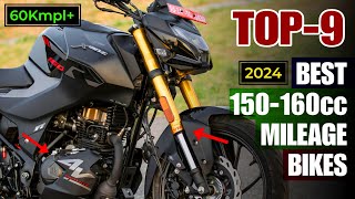 Top 9 Most Fuel Efficient 150160cc Bikes in India 2024 🔥 for Mileage and Performance  E20 models [upl. by Oznerol]