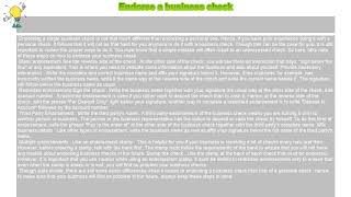 How to  Endorse a business check [upl. by Ahseenal416]