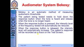 Bekesy Audiometer system amp Evoked response Audiometer [upl. by Eadas723]