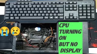 Fixed  Computer Turns On But No Display amp No Signal In Monitor  CPU Fan Spinning But No Display 😭😢 [upl. by Consuelo]