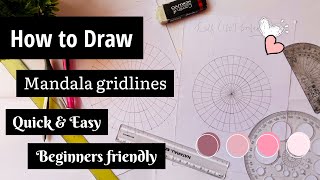 HOW TO DRAW GRIDLINES FOR MANDALA USING HALF AND FULL DEGREES PROTECTOR [upl. by Vierno]