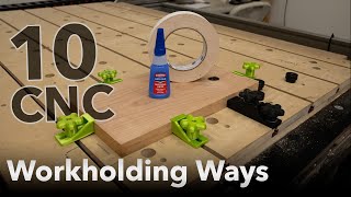 CNC Hold Down Methods Workholding and How to Clamp Material to Your Spoilboard [upl. by Fanchan]