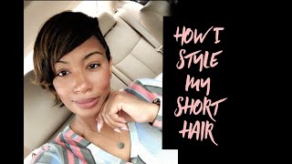 MY SHORT HAIR ROUTINE STYLING MY SHORT HAIR [upl. by Barolet]