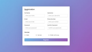 Responsive Registration Form in HTML amp CSS [upl. by Enitsirc]