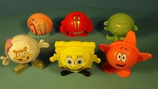 2014 SPONGEBOB SQUAREPANTS SET OF 6 BURGER KING SOCCER BALLS FAST FOOD COLLECTIBLES VIDEO REVIEW [upl. by Ahsied]