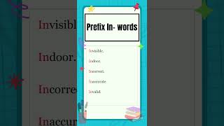 Prefixes  10 Prefix quotInquot words  English Grammar  The Study Corner  shorts prefix [upl. by Gothart]