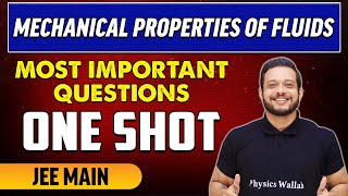 Mechanical Properties of Fluids  Most Important Questions in 1 Shot  JEE Main [upl. by Boatwright]