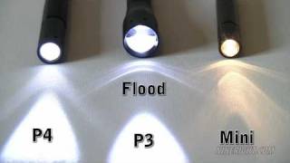 LED Lenser P4 amp P3 vs Mag Light Mini Demonstration by NineRight  HD [upl. by Kandace83]