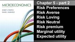 Chapter 5 Part 2  Risk preferences Microeconomics by Robert Pindyck and Daniel Rubinfeld [upl. by Norb560]