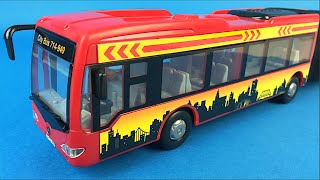 FAST LANE EXPRESS CITY BUS REPLICA MODEL ARTICULATED amp REAL OPENING DOORS FUN FOR TODDLERS AND KIDS [upl. by Ailecara]