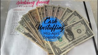 800 CASH UNSTUFFING  Sinking Funds  April Spending and Expenses 2022 [upl. by Amrak503]