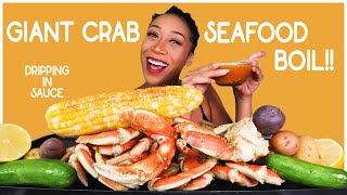 GIANT Crab leg seafood boil [upl. by Auqeenahs]