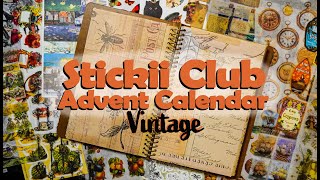 🌈 Stickii Club Advent Calendar🌈  Vintage Pack stickers stationary bulletjournal [upl. by Fitalludba849]