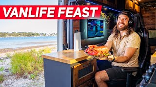 Vanlife Lobster Feast and Beach Camping [upl. by Barsky]