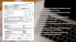 TESDA  How to Fill Competency Assessment Result Summary [upl. by Bernj]