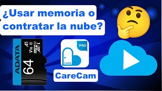 CareCam pro Usar microSD o contratar nube para grabar mi cámara wifi [upl. by Garrek]