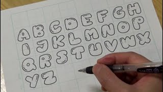 How to draw alphabet in bubble letters  Graffiti letters [upl. by Einhoj]