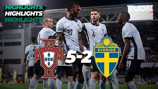 HIGHLIGHTS  Portugal 52 Suecia  UEFA Qualifiers 2024  TUDN [upl. by Morgana]