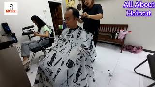 Lebih Suka Potong di Barbershop Atau Salon  Timelapse Video  Mens Haircut At Beauty Salon [upl. by Nanor]