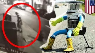 HitchBOT beheaded in Philadelphia after being treated nicely everywhere else  TomoNews [upl. by Donata]