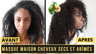 MASQUE MAISON CHEVEUX TRÈS SEC  Recette soin hydratant maison pour cheveux crépus et frisés abîmés [upl. by Yenot]