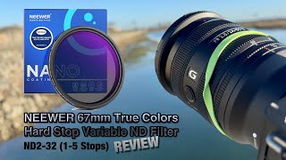 NEEWER 67mm True Colors Hard Stop Variable ND Filter ND232 15 Stops Review [upl. by Cony22]