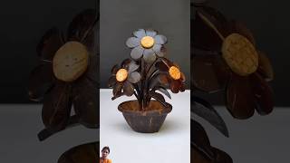 Easy craft with waste coconut shell shorts youtubeshorts art artwork trending coconut [upl. by Wivinia]