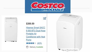 Hisense Smart SACC 8000 BTU Dual Hose Portable Air Conditioner with Heat Pump from Costco [upl. by Adlaremse]