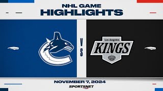 NHL Highlights  Canucks vs Kings  November 7 2024 [upl. by Hseyaj]