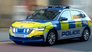 BROKEN LIGHTBAR Lancashire Constabulary Skoda Scala responding in Lancaster [upl. by Laurinda]