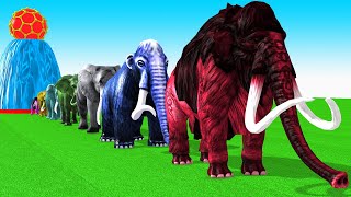 Paint Animals MammothWoolly MammothMastodonElephantTusked ElephantFountain Crossing Animal Game [upl. by Yhtomit]