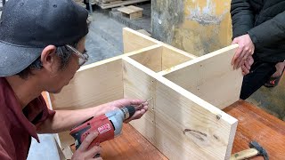 Extreme Creative Woodworking Skills  How To Make Coffee Table Easy Using Hidden Drawers [upl. by Aieken]