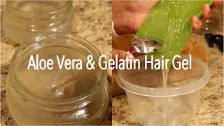 DIY Aloe Vera amp Gelatin Hair Gel Enhance Curls amp Shine [upl. by Ahtivak]