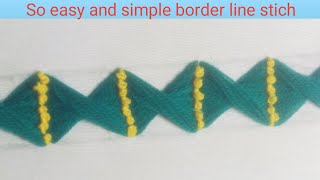 Gorgeous Simple Borderline Stitch For beginners Hand Embroidery tricking Design 💞 [upl. by Decima]