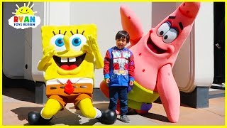 Ryan meets SpongeBob at Universal Studios Amusement Park [upl. by Meekar]