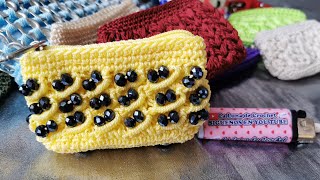 Monedero Tejido a Crochet En Punto Rococo Con Cristales [upl. by Laurence]