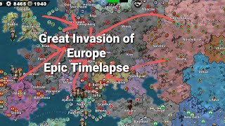 World Conqueror 4 Invasion of Europe epic timelapse [upl. by Assirok714]