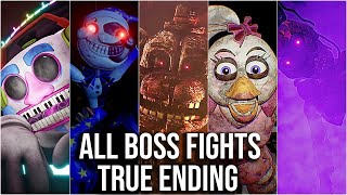 FNAF Security Breach  All Boss Fights  True Ending [upl. by Riccardo]