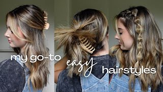 8 hairstyles for medium length hair ♡  claw clip hack for thick hair [upl. by Hanima580]