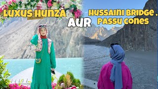 Staying in luxus hunza😍🩷  Hussaini bridge and zip lining  Yusma Akhund [upl. by Sabah]