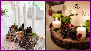 150 Christmas winter organic wooden log centerpiece ideas interiordesign trending christmas [upl. by Tani410]