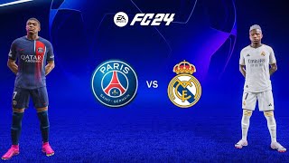 Paris Saint Germain PSG vs Real Madrid Full match DLS 24 new squad Vini JrBellingam [upl. by Rebmaed950]