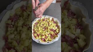 Torta pasta sfoglia con patate e salame Ricetta completa su antoniettapolcaroit ricette rustico [upl. by Adyahs]