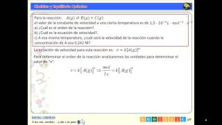 007 Problemas Cinética Química Ecuación Velocidad [upl. by Connelly]