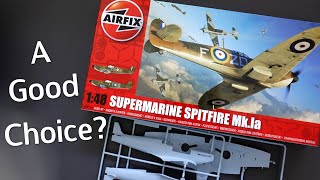 Value for Money The 148 Scale Airfix Spitfire Mk1a Plastic Model Kit  Unboxing Review [upl. by Yrovi499]