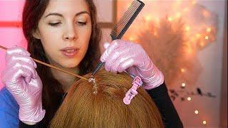 ASMR Scalp Check Dandruff Removal 💆‍♀️ Sleep Inducing Fake Snow [upl. by Seabury]