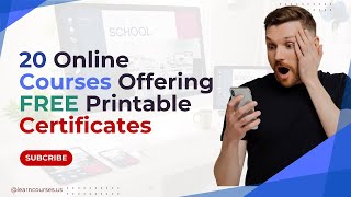 Learn For Free 20 Online Courses Offering Printable Certificates [upl. by Hoopes617]