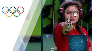 Chinas Zhang wins gold in Womens 10m Air Pistol [upl. by Kcarb825]